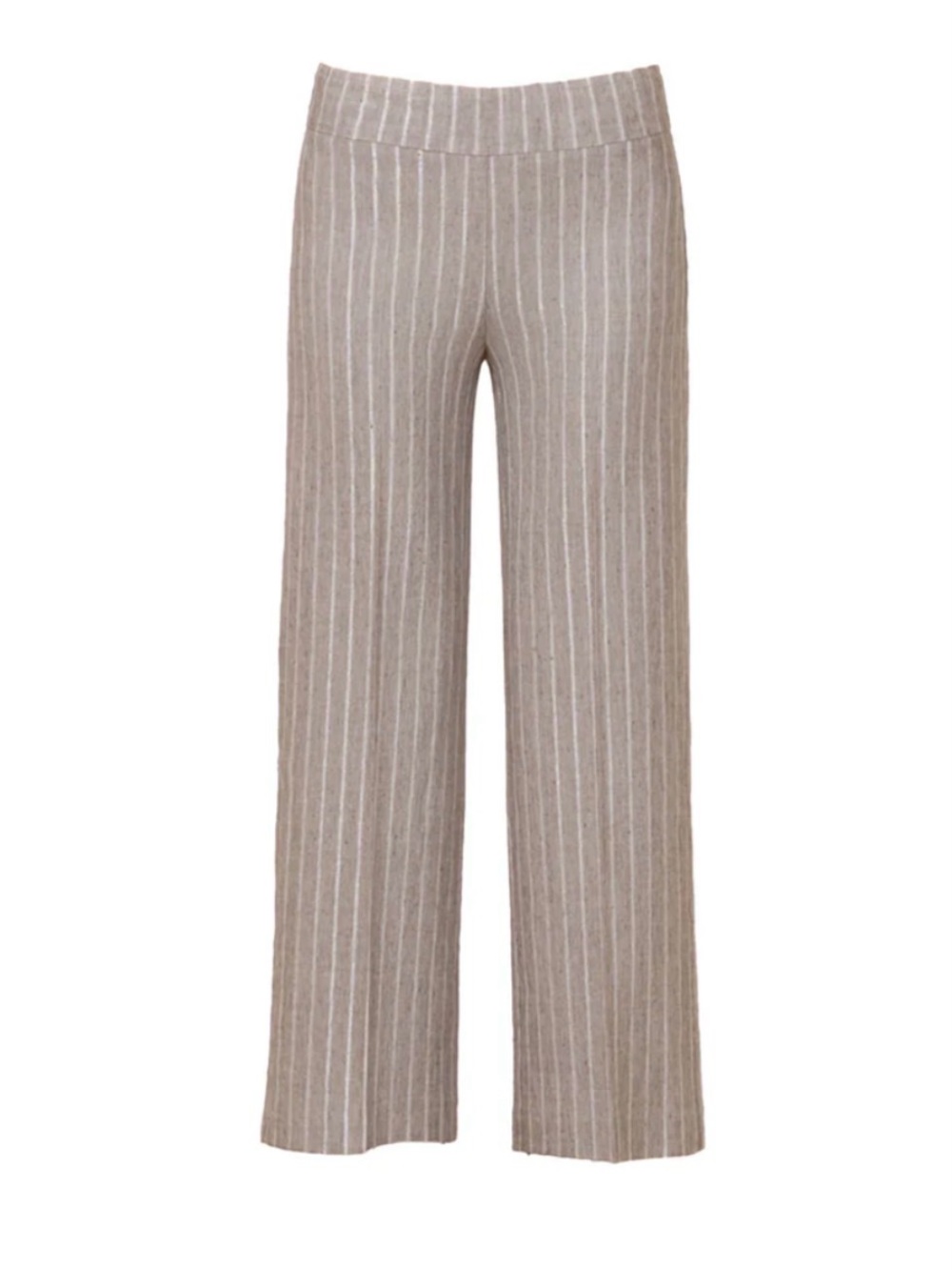 Avenue Montaigne Flavia Solar Mushroom Pinstripe Wide-Leg Linen Blend Pull-On